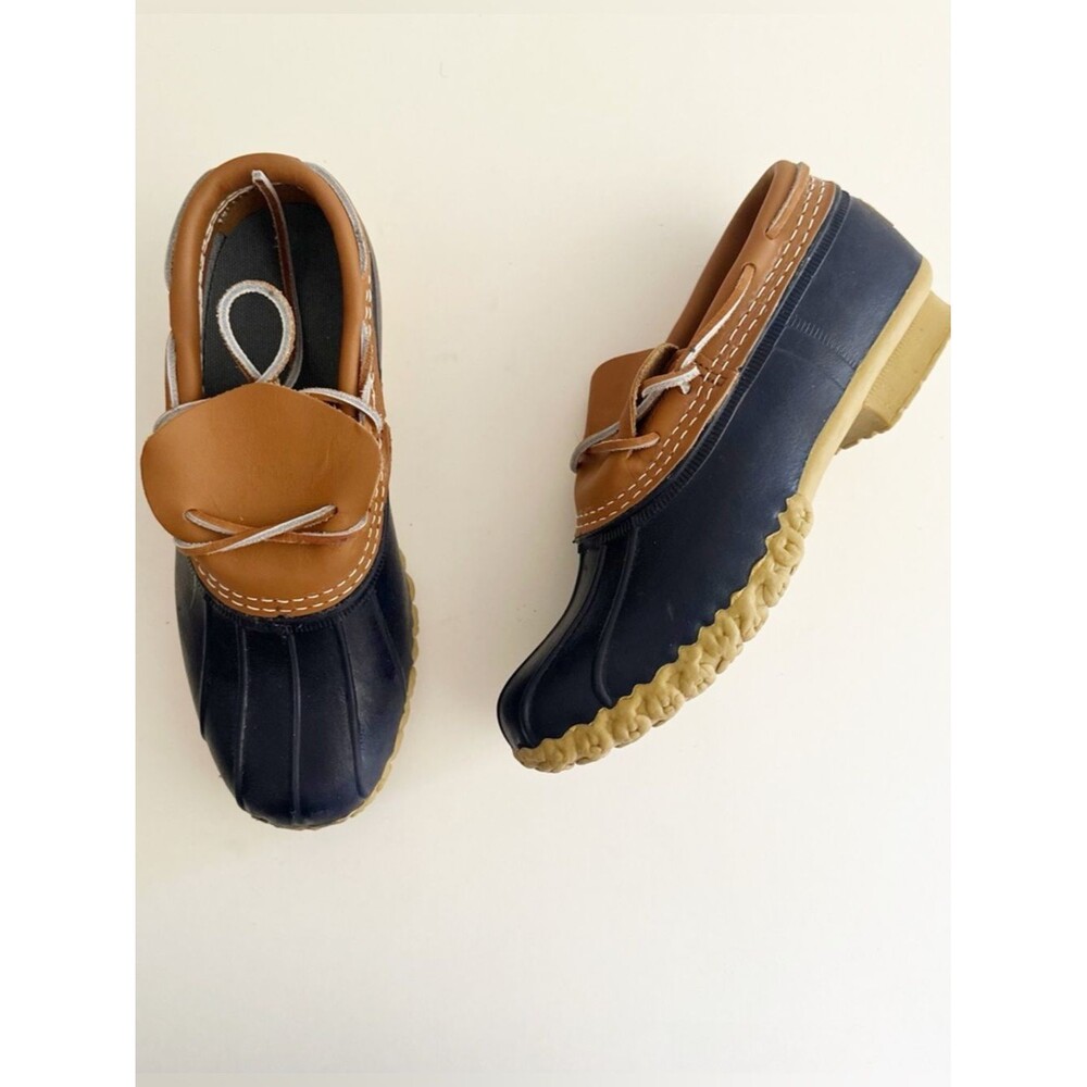 L.L.Bean Boots Blue low cut Duck boot Leather Rubber Moccs